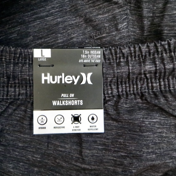 NEW! Hurley Pull On Hybrid Walk Shorts Quick Dry Gray Mens S, M, L, XL - Picture 10 of 15